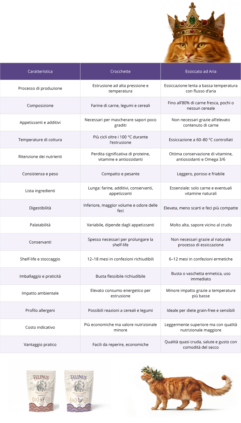 differenza tra crocchette ed essiccato ad aria